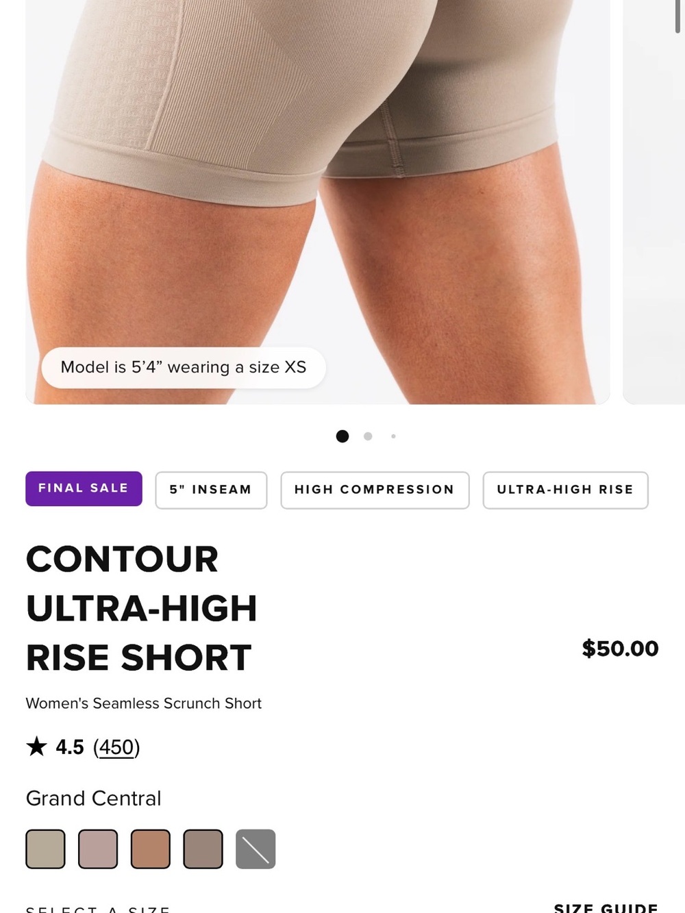 Alphalete Contour Ultra-High Rise Short - Grand Central Beige